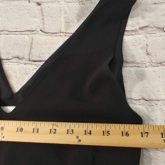 Frank & Oak Flowy Wide Leg Black V Neck Jumpsuit M - Picture 7 of 12